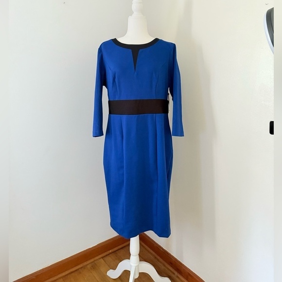 NWT NY & Co black and blue Xl petite dress - Picture 1 of 16